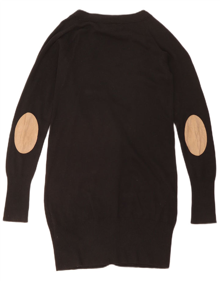 ZARA Dame Longline Cardigan Sweater UK 10 Small Black