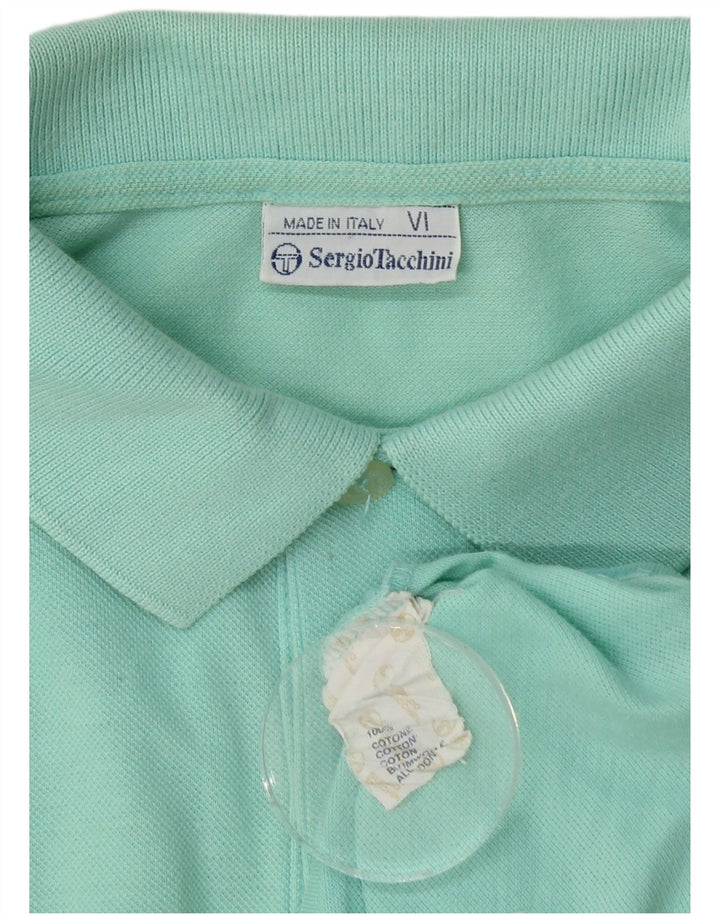 SERGIO TACCHINI Mens Polo Shirt Medium Turquoise Cotton