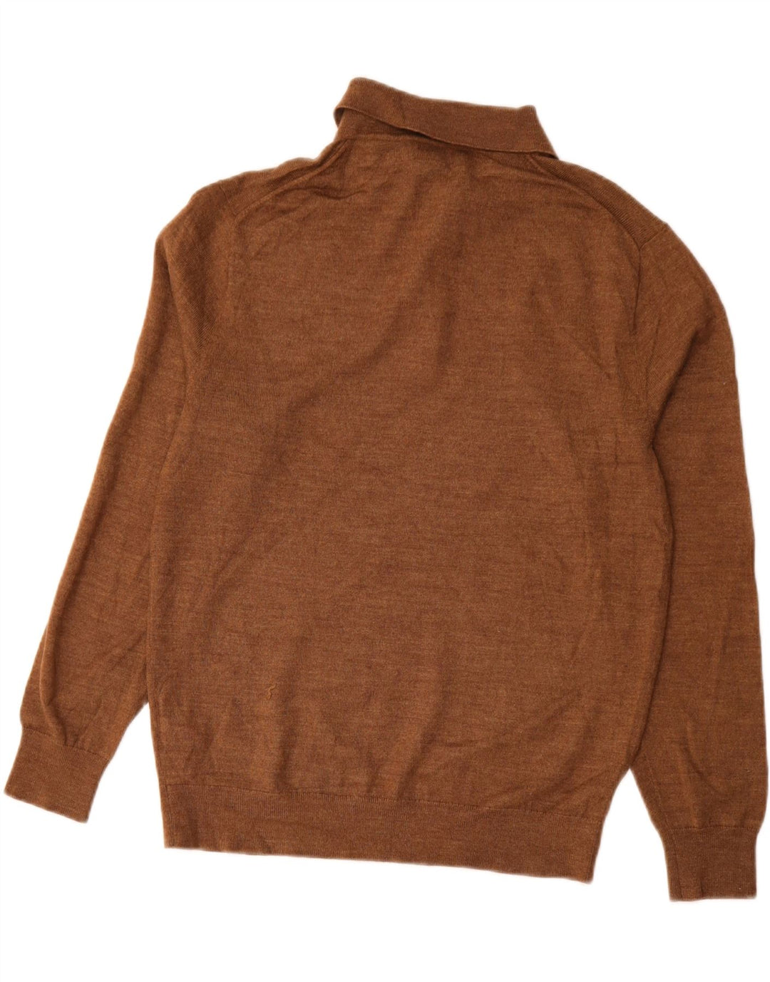 J. CREW Pull Col Polo Homme Acrylique Marron Moyen