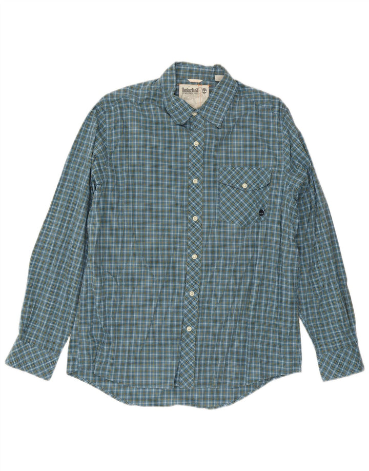 Camicia da uomo Timberland in cotone a quadri grandi blu