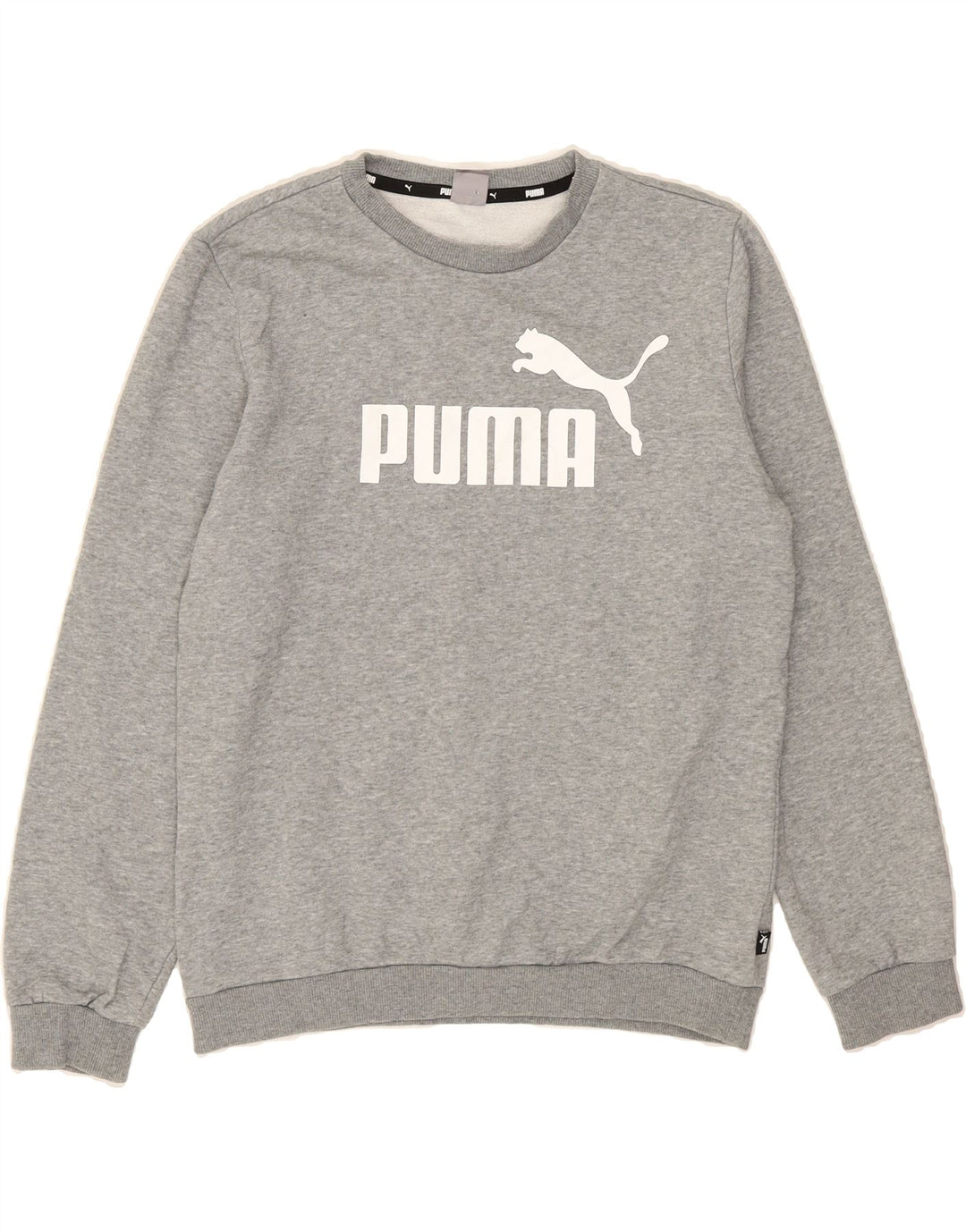 PUMA Boys Graphic Sweatshirt Jumper 15-16 Years  Grey Cotton Vintage Puma and Second-Hand Puma from Messina Hembry 