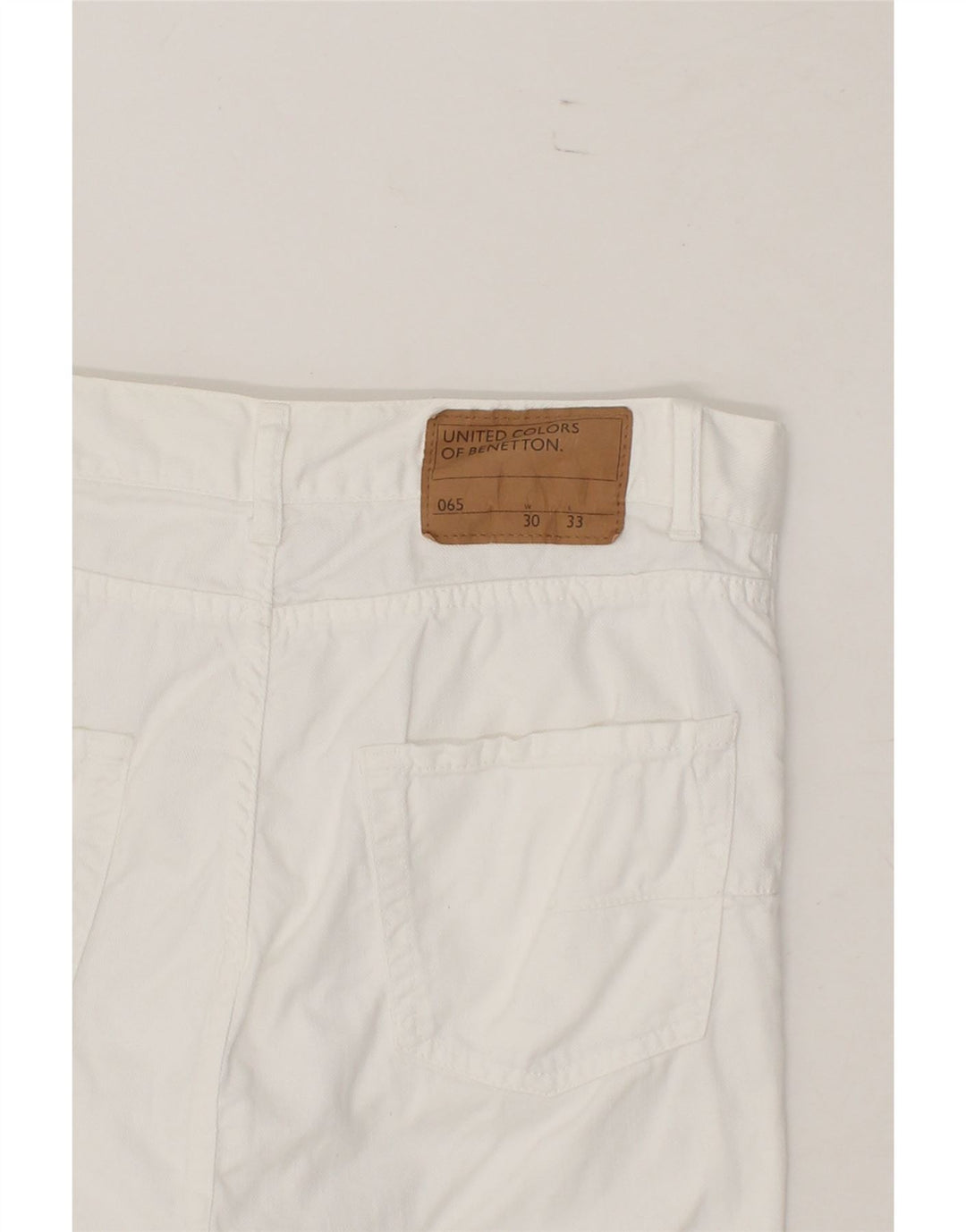 BENETTON Womens Straight Skirt W30 Medium White Cotton Vintage Benetton and Second-Hand Benetton from Messina Hembry 