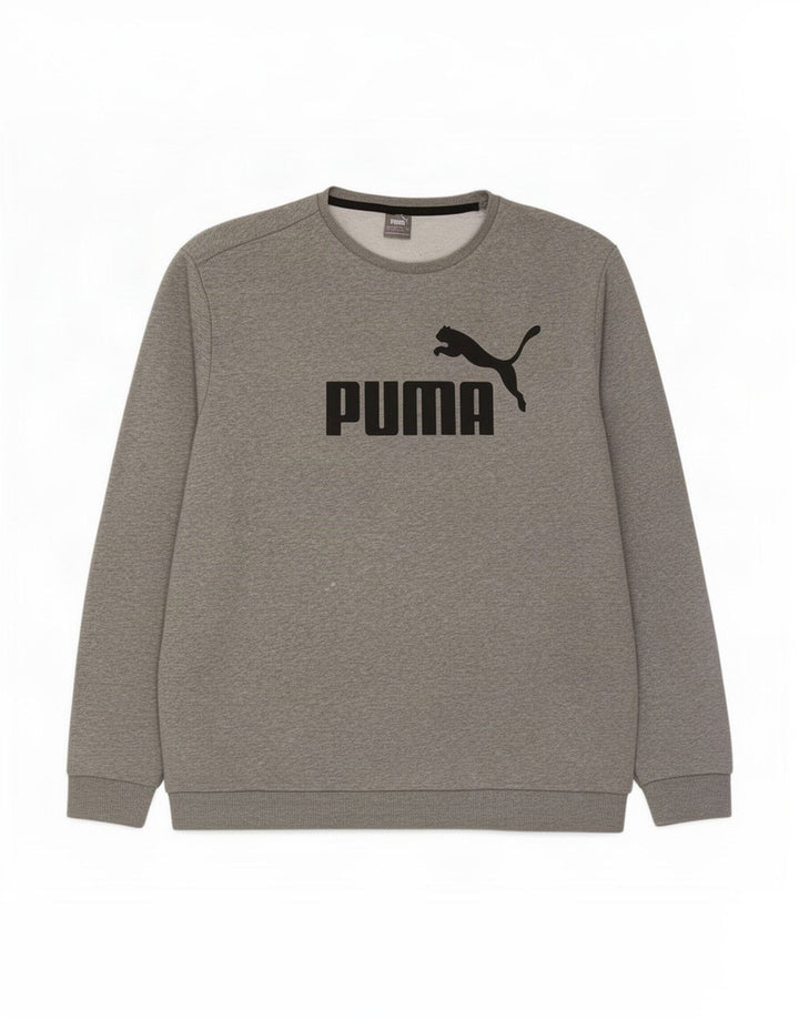 Puma Mens Graphic Sweatshirt Jumper 4XL Grey Flecked Cotton