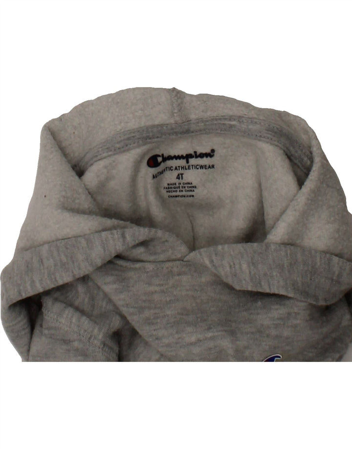 CHAMPION Boys Graphic Hoodie Jumper 3-4 Years Grey Cotton Vintage Champion and Second-Hand Champion from Messina Hembry 
