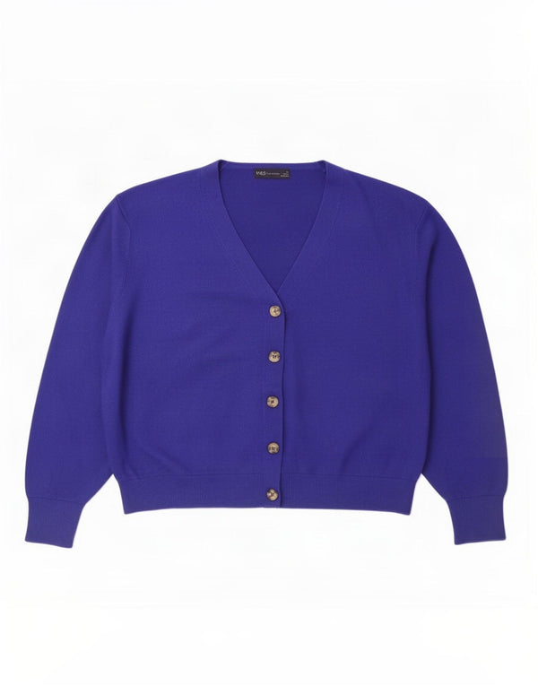 Pulover cardigan supradimensionat pentru femei Marks & Spencer UK 18 XL Blue Viscose