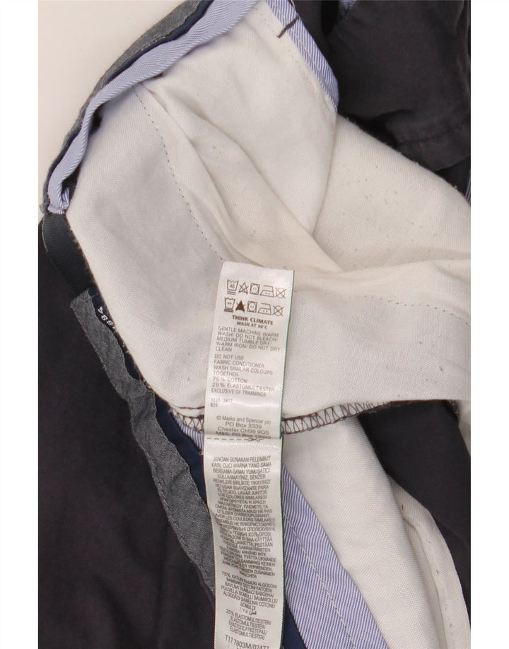 Pantaloncini chino da uomo Marks & Spencer W36 grandi in cotone blu navy