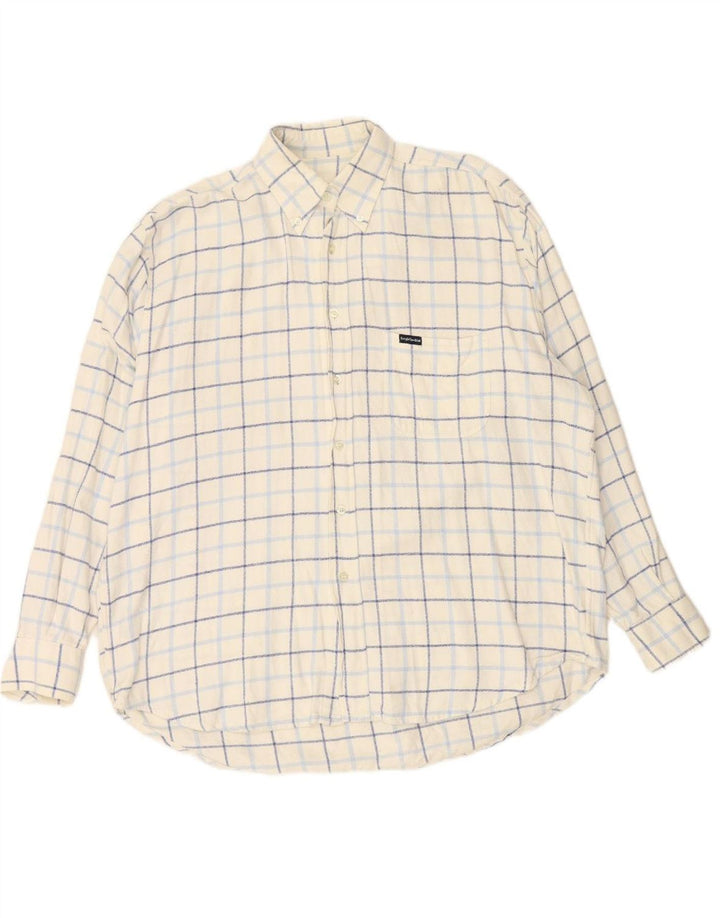 SERGIO TACCHINI Mens Flannel Shirt XL White Check