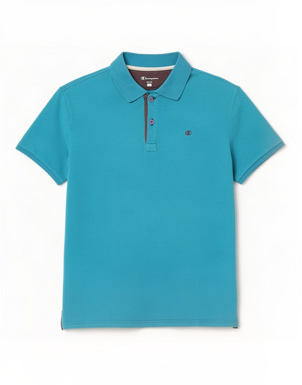 Champion Mens Easy Fit Polo Shirt Large Blue Cotton