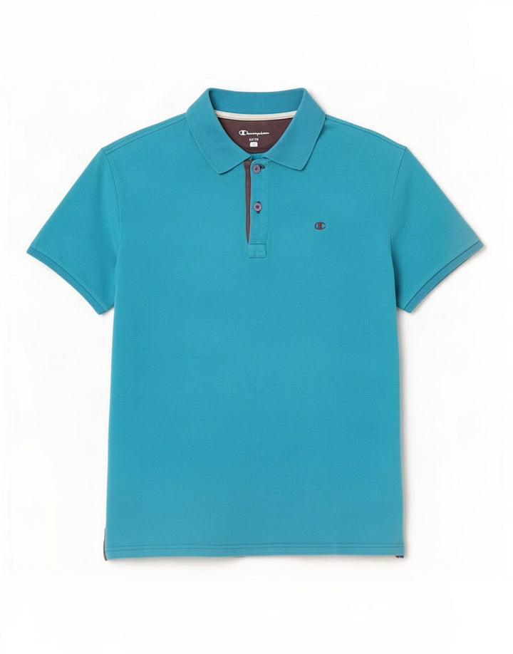 Champion Mens Easy Fit Polo Shirt Large Blue Cotton