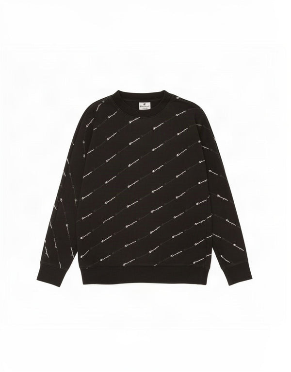 Champion Boys Graphic Sweatshirt Jumper 11-12 Years Large Black Cotton