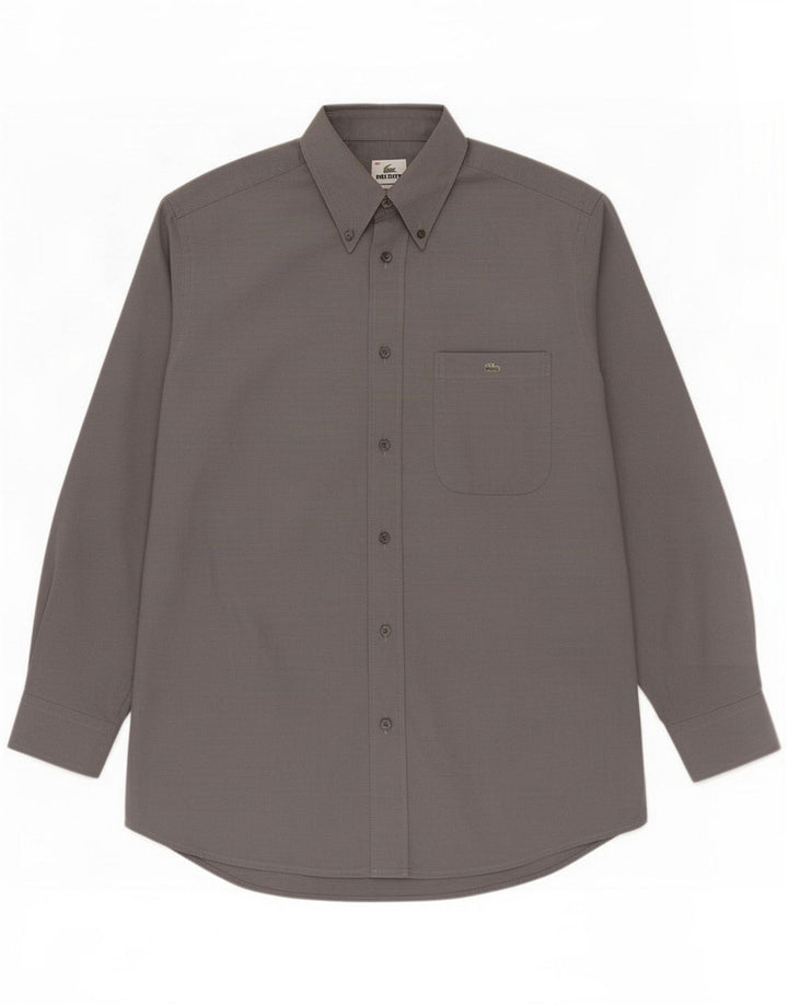 Lacoste Mens Shirt Size 40 Medium Grey Cotton