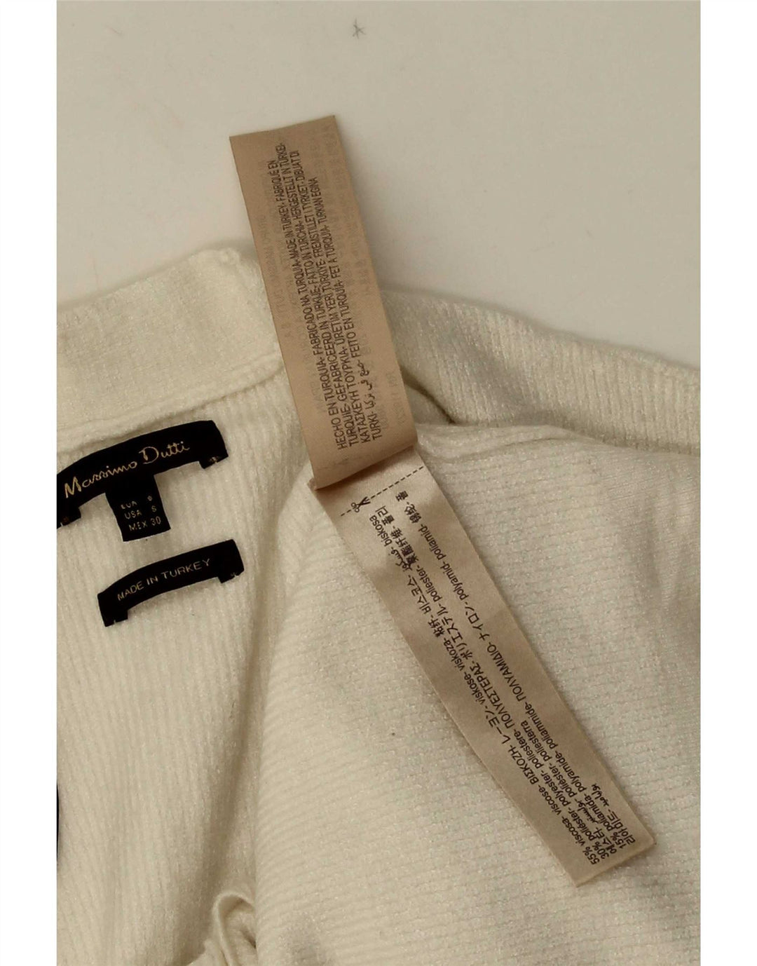 Massimo Dutti Womens Crop Cardigan Sweater UK 10 Small White Viscose