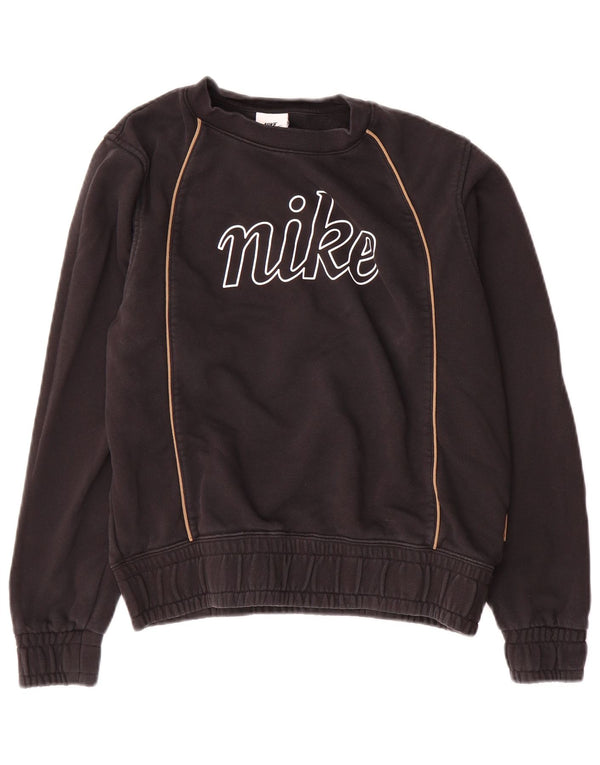 Γυναικείο γραφικό υπερμεγέθη φούτερ Nike Jumper UK 6 XS Μαύρο βαμβακερό