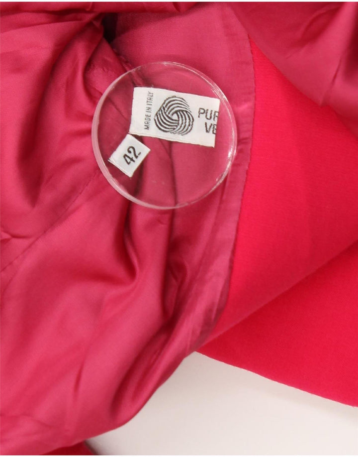 Vintage Womens 2 Button Blazer Jacket EU 42 Medium Pink Virgin Wool