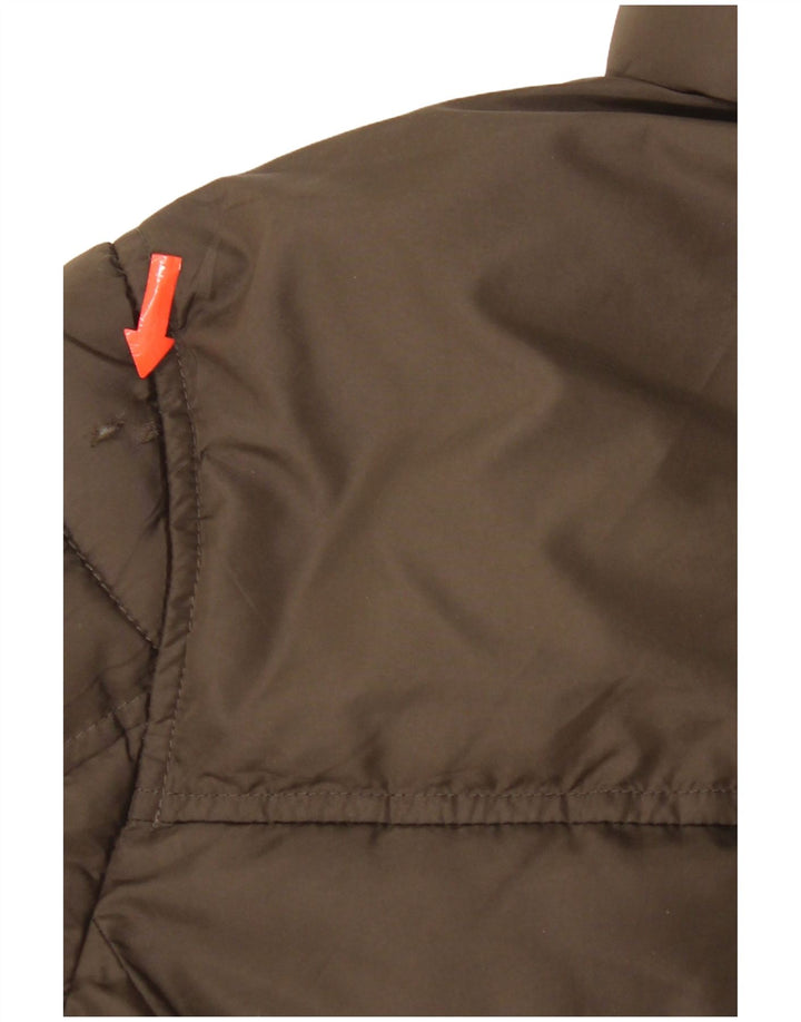 Champion Mens Hooded Padded Jacket UK 38 Medium Khaki Polyester