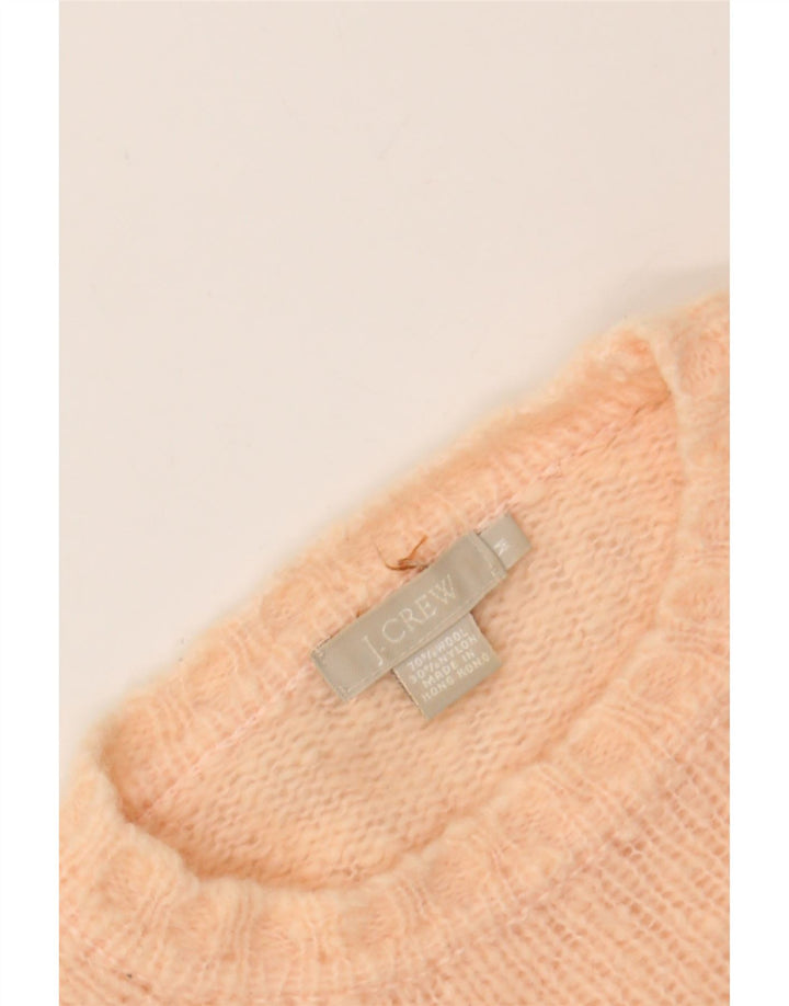 J. CREW Womens Crop Crew Neck Jumper Sweater UK 14 Medium Pink Wool Vintage J. Crew and Second-Hand J. Crew from Messina Hembry 