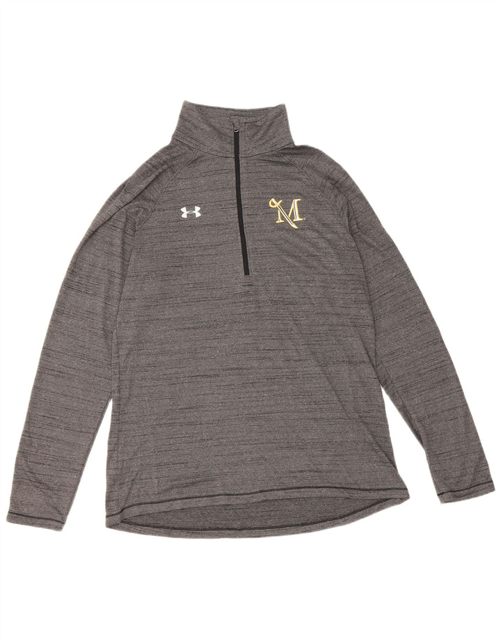 UNDER ARMOR Herre Heat Gear Zip Neck Pullover Træningsdragt Top Medium Grå