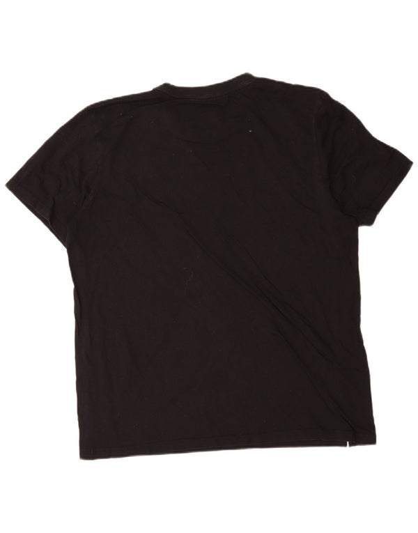 Adidas Mens Camiseta Top Grande Algodão Preto