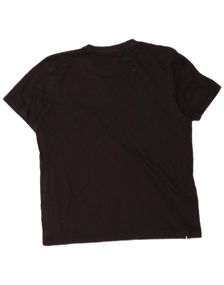 Adidas Mens T-Shirt Top Large Black Cotton
