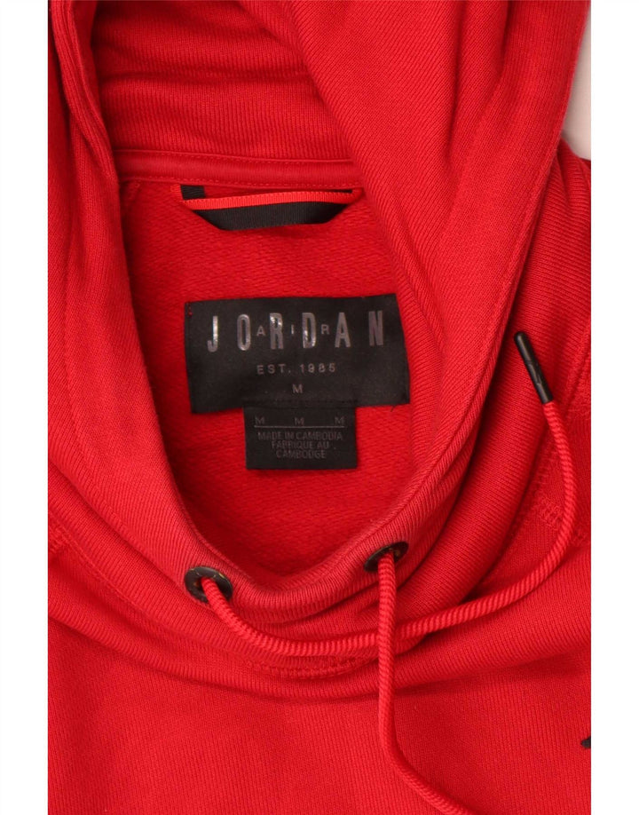 Felpa con cappuccio da uomo Jordan in cotone rosso medio