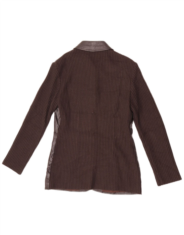 Penny Pull Womens 5 Button Blazer Jacket IT 42 Medium Brown Acrylic