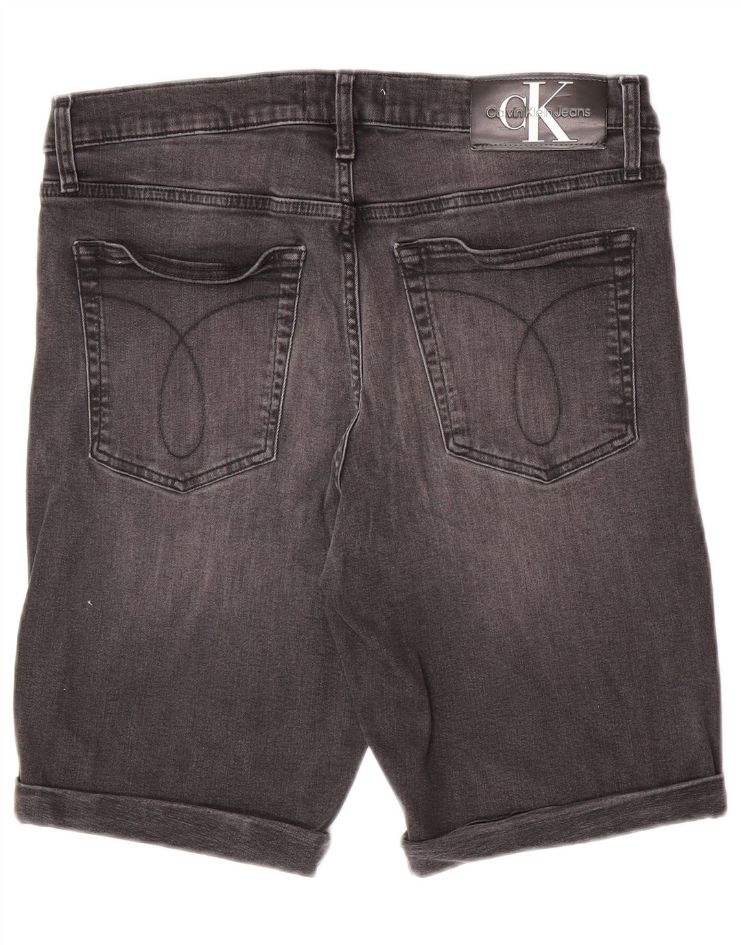 Calvin Klein Herren Slim Denim Shorts W33 Mittelgraue Baumwolle