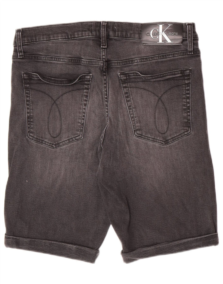 Calvin Klein Herren Slim Denim Shorts W33 Mittelgraue Baumwolle