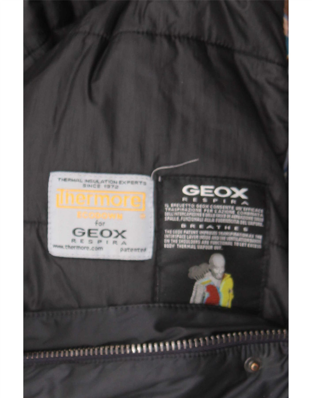 Geox Herren Respira Wattierte Jacke UK 40 Large Schwarz