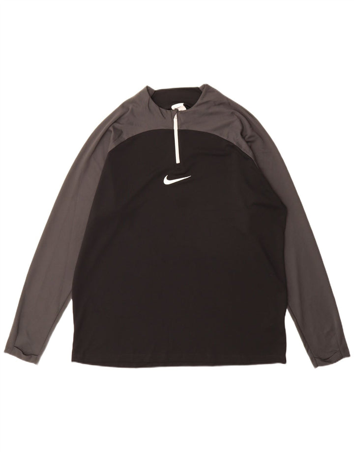 Nike Mens Dri Fit Top Long Sleeve XL Black Colourblock