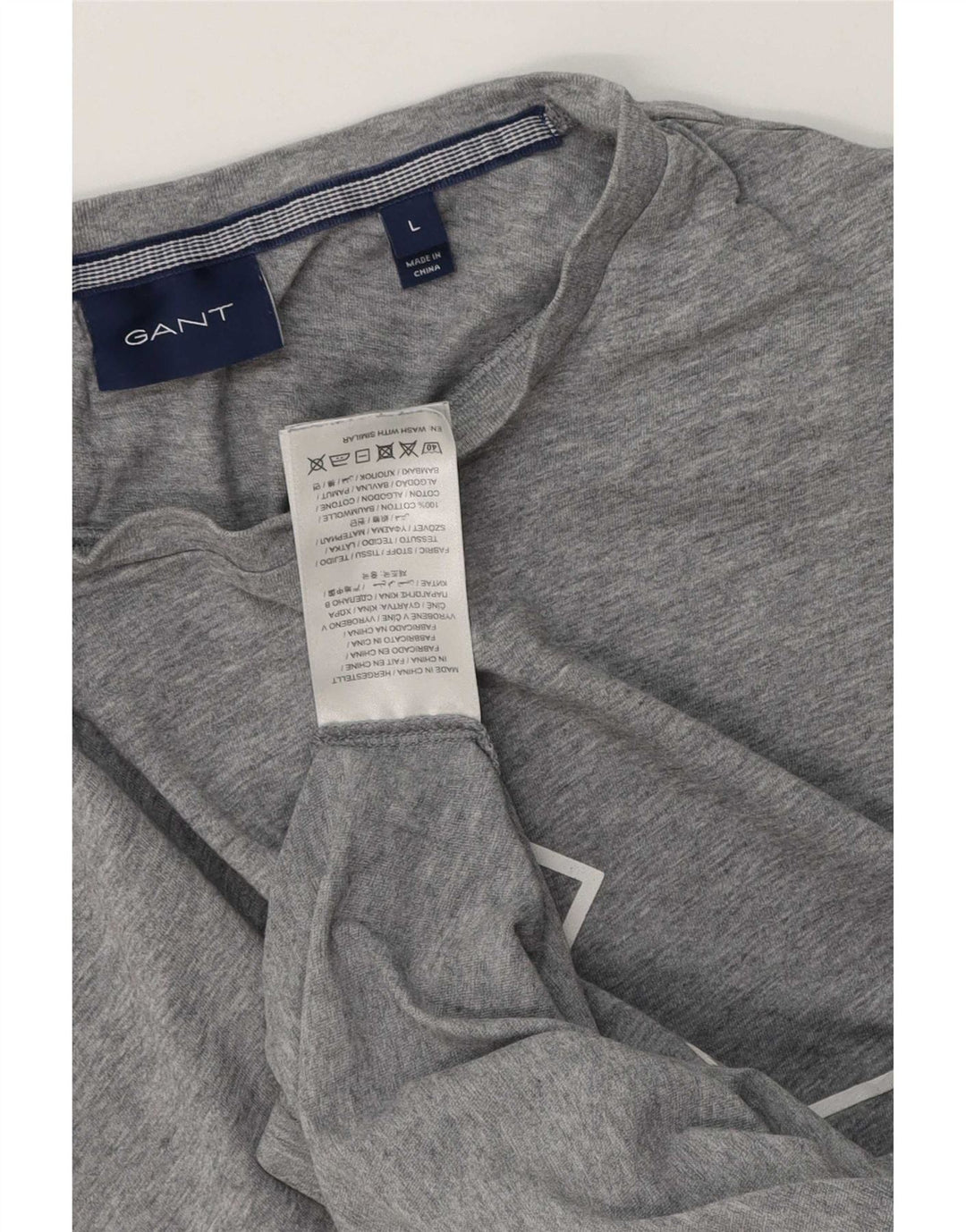 Gant Mens Graphic T-Shirt Top Large Grey Cotton