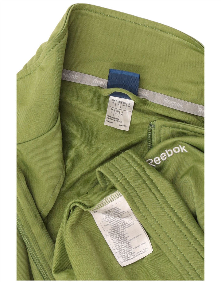 Reebok Mens Tracksuit Top Jacket Medium Green Polyester