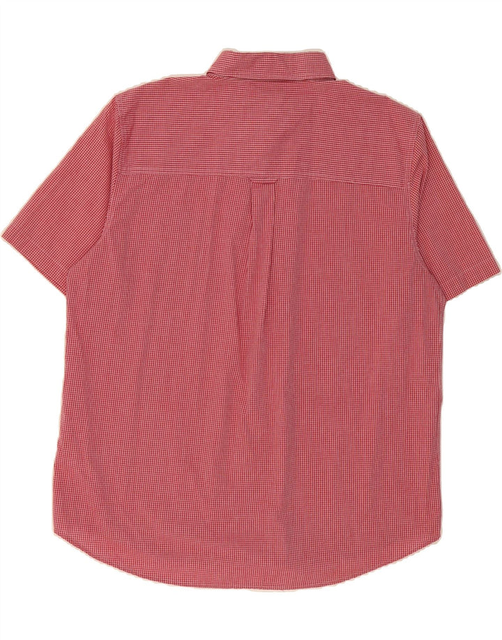 CHAPS Mens Big & Tall Short Sleeve Shirt XL Red Check Cotton Vintage Chaps and Second-Hand Chaps from Messina Hembry 
