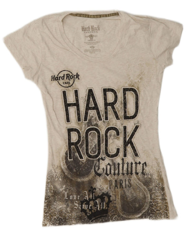 Camiseta estampada Hard Rock Couture Paris para niñas 13-14 años XS Gris