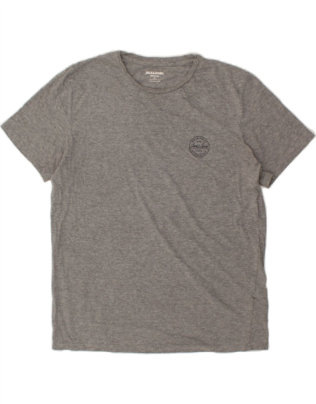 JACK & JONES Mens T-Shirt Top XL Grey Vintage Jack & Jones and Second-Hand Jack & Jones from Messina Hembry 