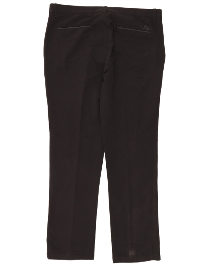 Adidas Mens Straight Chino Trousers W36 L32 Black Polyester