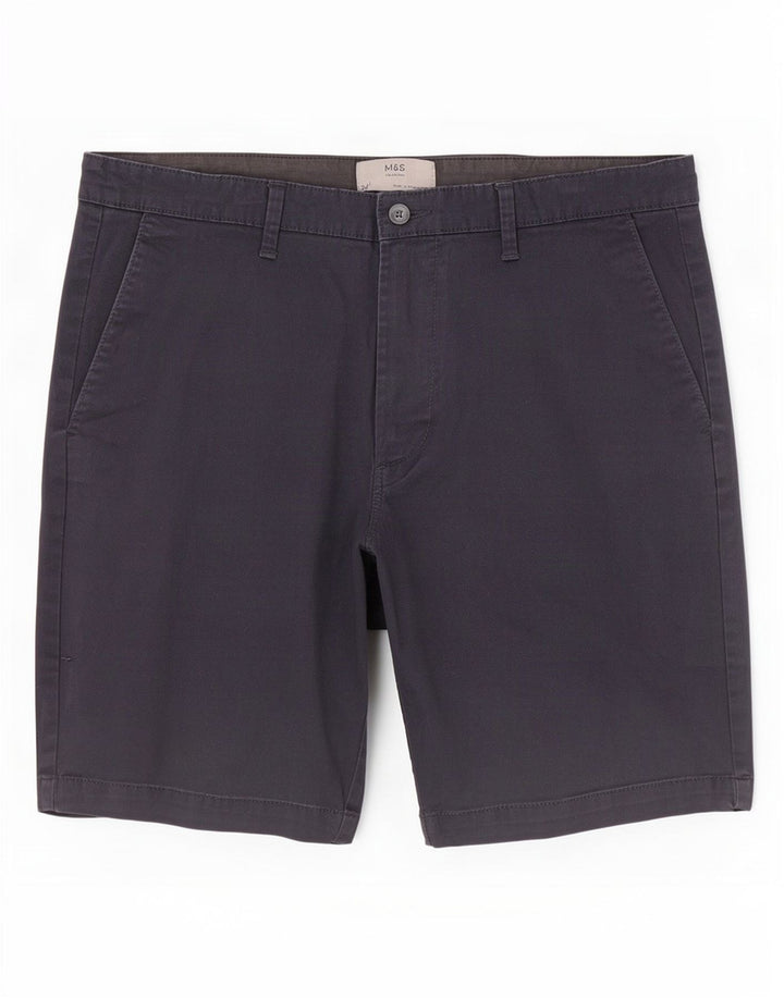 Marks & Spencer Herren-Chinoshorts W34, Größe L, Marineblau, Baumwolle