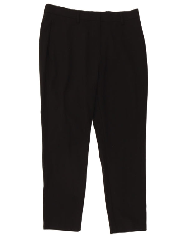 Marks & Spencer Womens Crop Slim Suit Trousers UK 12 Medium W30 L25 Black