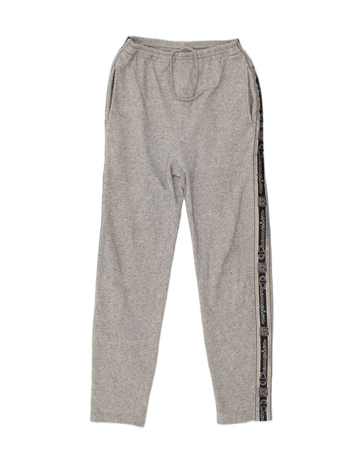 CHAMPION Mens Graphic Tracksuit Trousers Small Grey Flecked Cotton Vintage Champion and Second-Hand Champion from Messina Hembry 