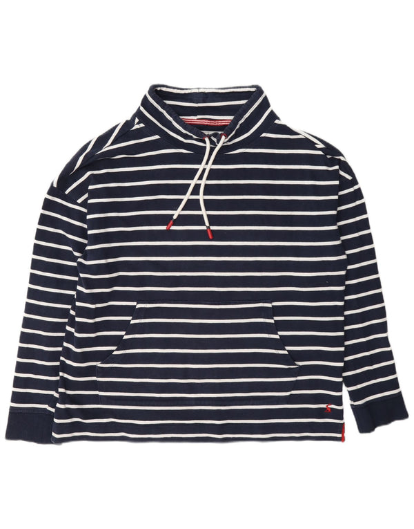 Joules Womens Sweatshirt Jumper UK 14 Large Bleu Marine Rayé Coton