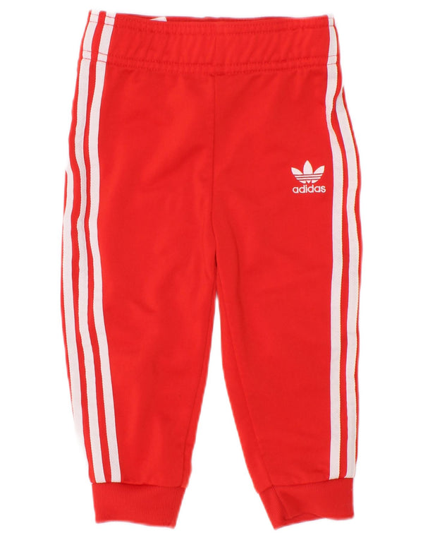Adidas Pantalon de Survêtement Joggers Bébé Fille 12-18 Mois Rouge Polyester