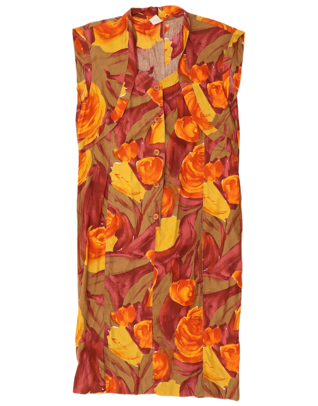 Vintage Womens Sleeveless Shift Dress IT 44 Medium Multicoloured Floral