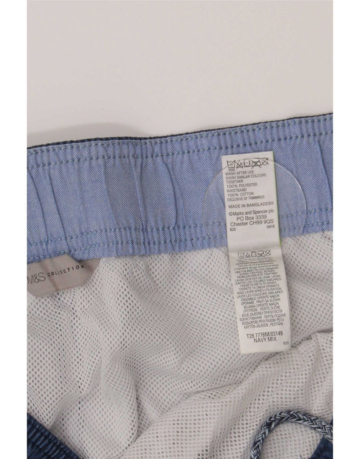 Marks & Spencer Mens Swimming Shorts XL Navy Blue Floral Polyester