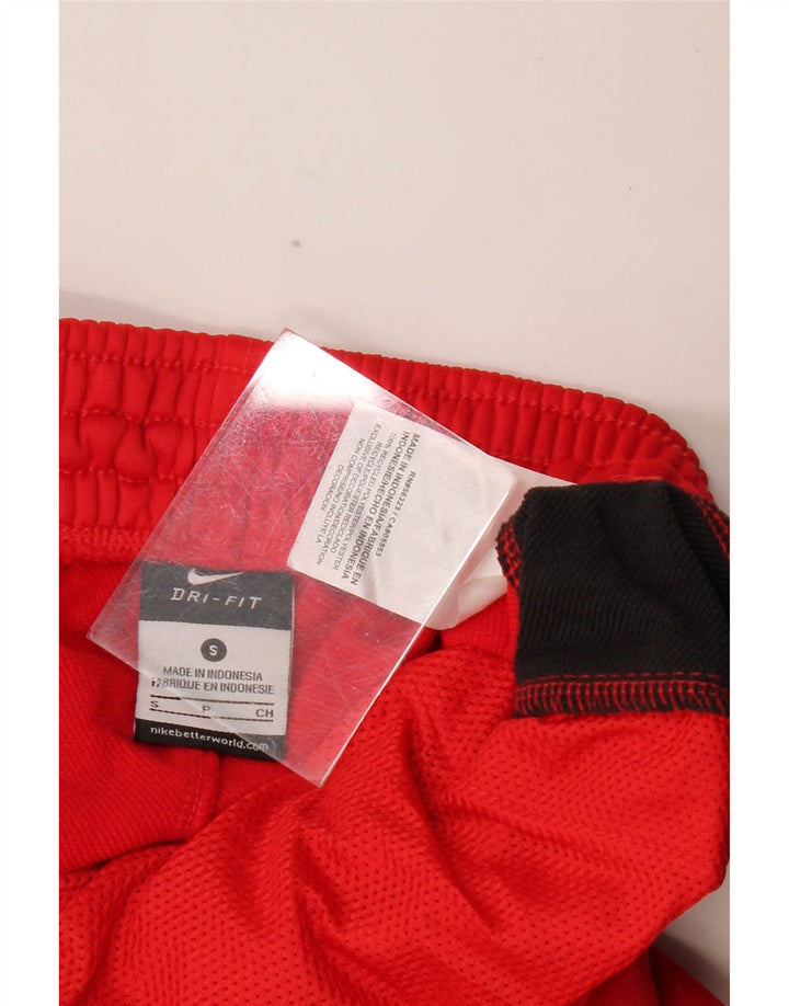 NIKE Mens Dri Fit Tracksuit Trousers Small Red Colourblock Polyester