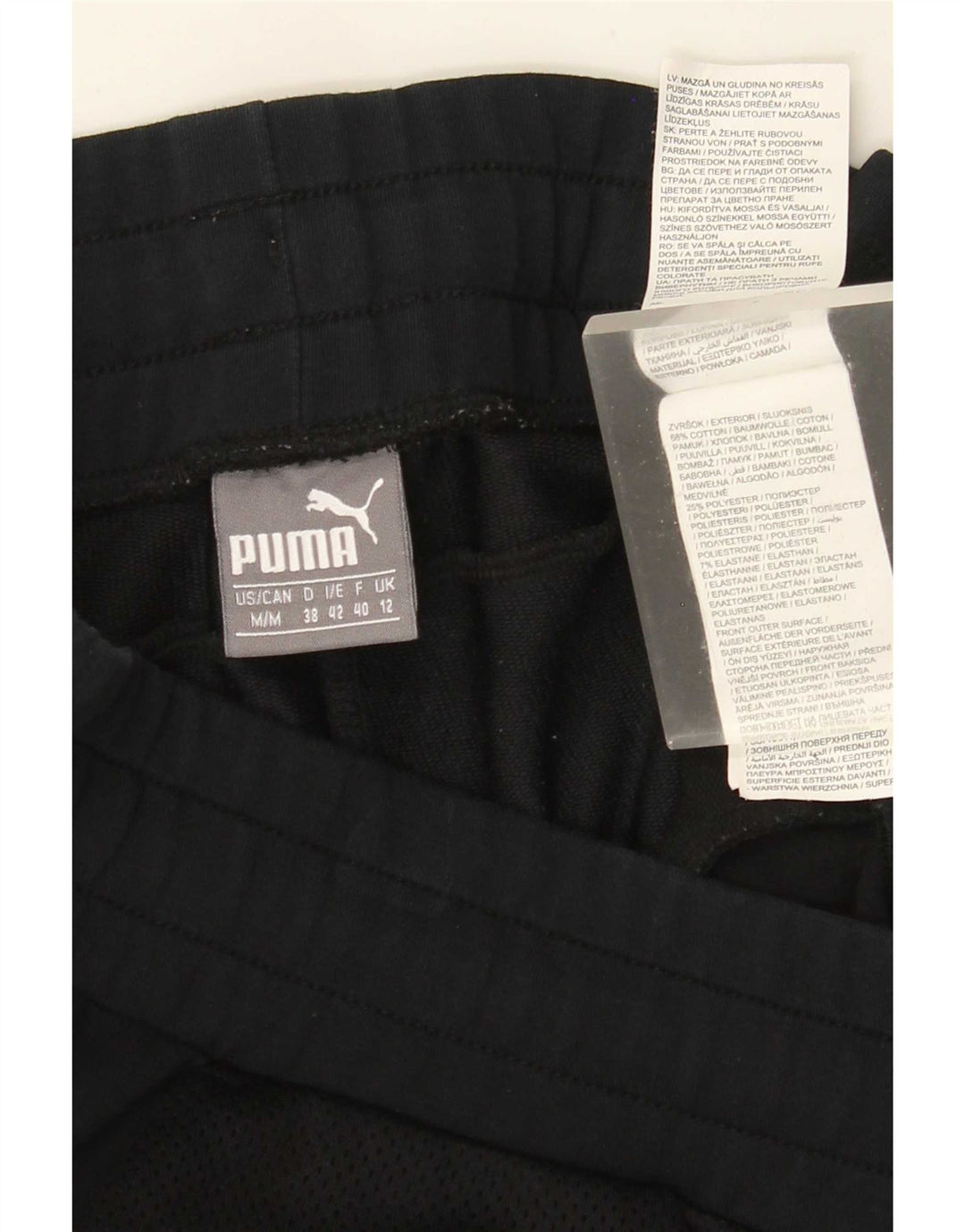 Puma Womens Crop Graphic Leggings UK 12 Medium Black Cotton