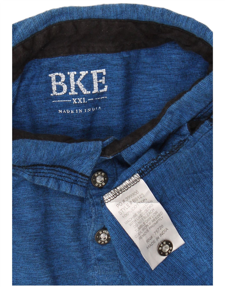 BKE Mens Polo Shirt 2XL Blue Flecked Cotton