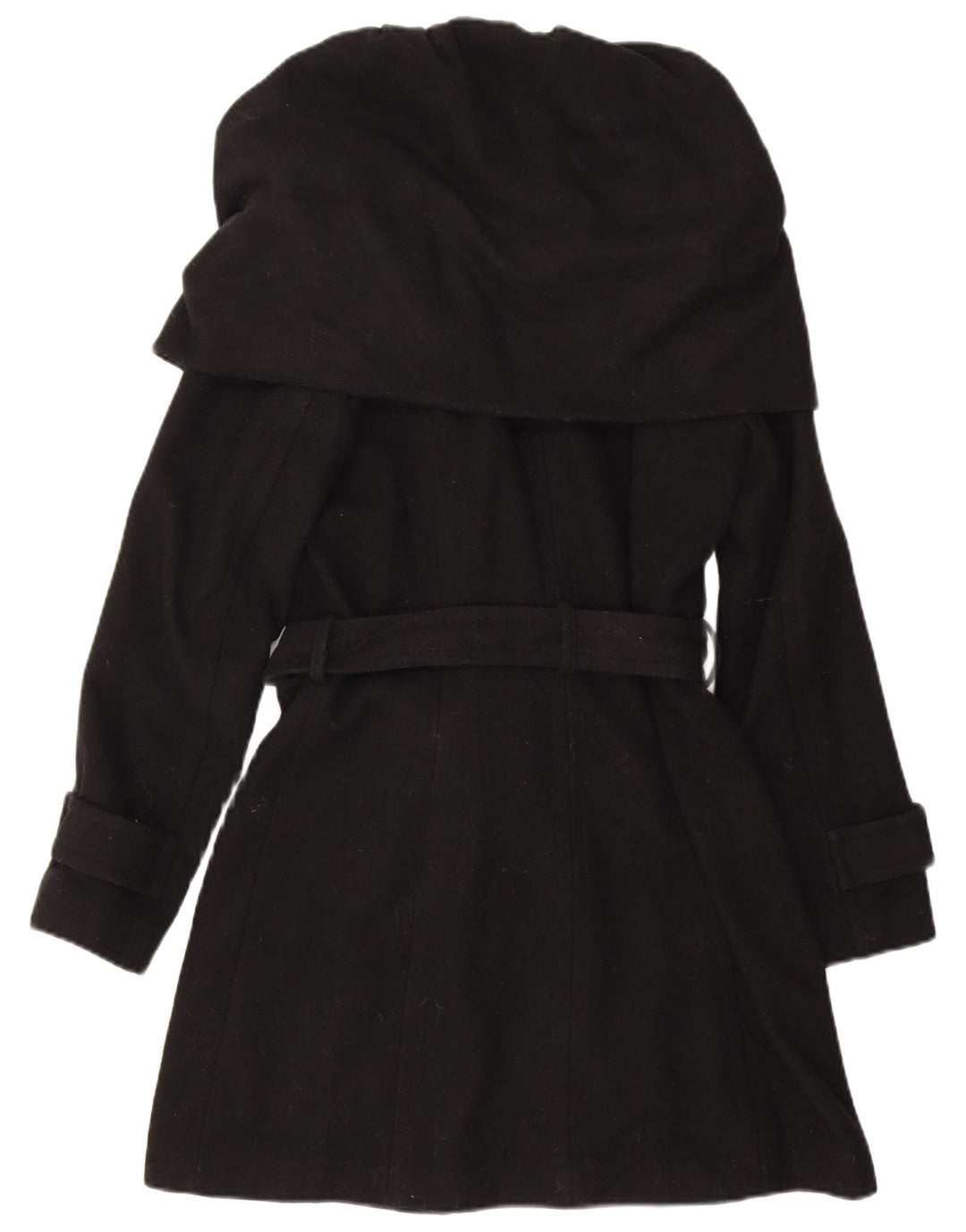 Zara Damen Trenchcoat UK 12 Mittelschwarze Wolle