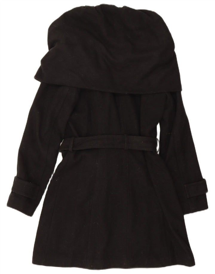 Zara Damen Trenchcoat UK 12 Mittelschwarze Wolle