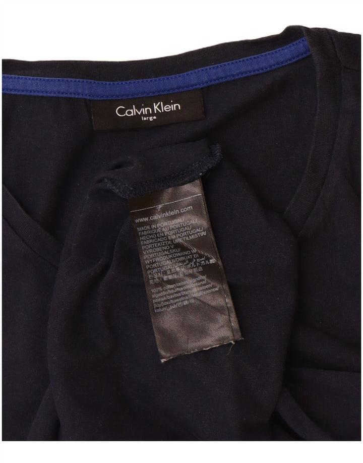 CALVIN KLEIN Herre grafisk T-shirt Top Stor marineblå