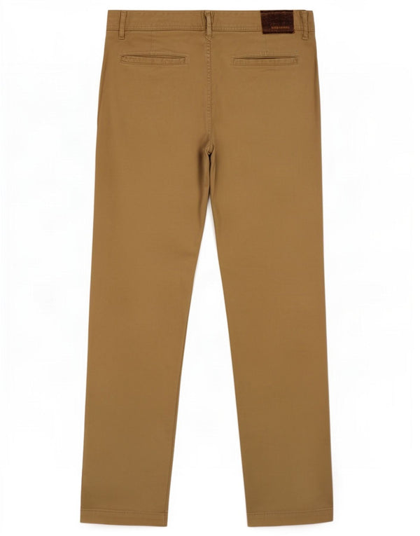 Hugo Boss Pantalón chino de corte regular para hombre W33 L32 Algodón caqui