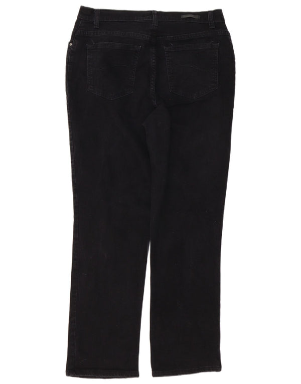 Lee Womens Relaxed Fit Straight Jeans US 12 Large W32 L29 Black Cotton